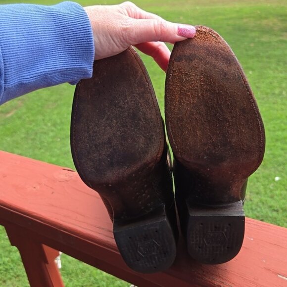 Tony Lama Cognac Lizard Western Boots Cowgirl Cowboy - Picture 5 of 5